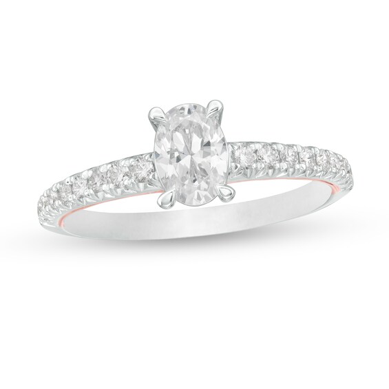 1 CT. T.w. Certified Oval Diamond Engagement Ring in 14K Two-Tone Gold (I/Si2)