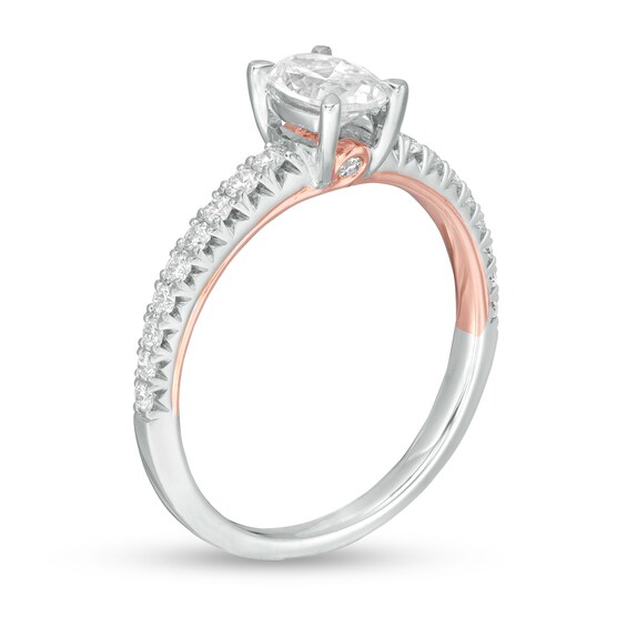 1 CT. T.w. Certified Oval Diamond Engagement Ring in 14K Two-Tone Gold (I/Si2)