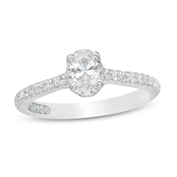 Zales Private Collection 5/8 CT. T.w. Certified Oval Diamond Engagement Ring in 14K White Gold (F/Si2)