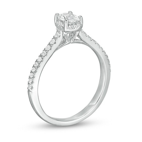 Zales Private Collection 5/8 CT. T.w. Certified Oval Diamond Engagement Ring in 14K White Gold (F/Si2)