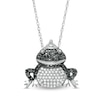 Thumbnail Image 1 of 1/2 CT. T.W. Enhanced Black and White Diamond Frog Pendant in Sterling Silver