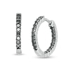 Thumbnail Image 1 of 1 CT. T.W. Black Diamond Inside-Out Hoop Earrings in Sterling Silver