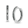 Thumbnail Image 0 of 1 CT. T.W. Black Diamond Inside-Out Hoop Earrings in Sterling Silver