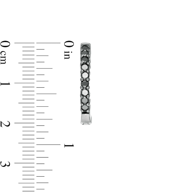 Main Image 3 of 1 CT. T.W. Black Diamond Inside-Out Hoop Earrings in Sterling Silver