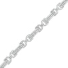 Thumbnail Image 1 of 1/4 CT. T.W. Diamond Bar "X" Link Bracelet in Sterling Silver - 7.5"