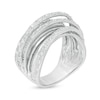 Thumbnail Image 2 of 1/4 CT. T.W. Diamond Layered Multi-Row Ring in Sterling Silver