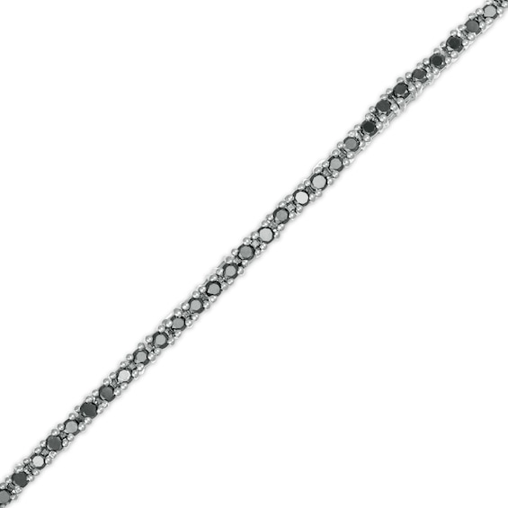 2 CT. T.w. Black Diamond Tennis Bracelet in Sterling Silver - 7.5"