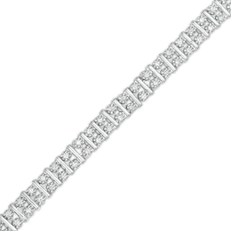 1 CT. T.W. Diamond Duos Line Bracelet in Sterling Silver - 7.5"