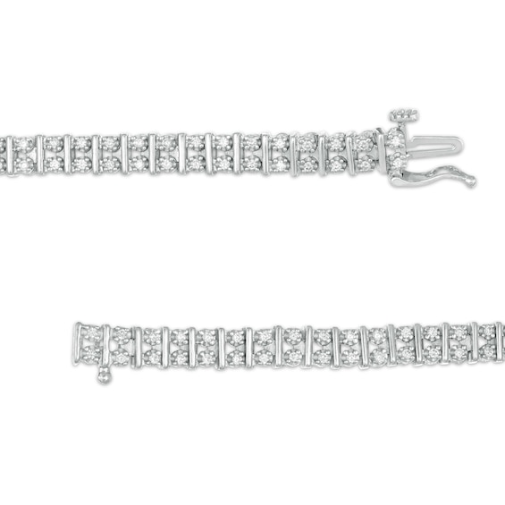 1 CT. T.w. Diamond Duos Line Bracelet in Sterling Silver - 7.5"