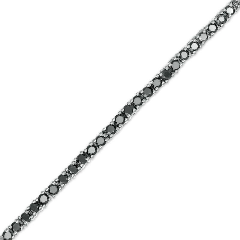 Main Image 1 of 3 CT. T.W. Black Diamond Tennis Bracelet in Sterling Silver - 7.5"