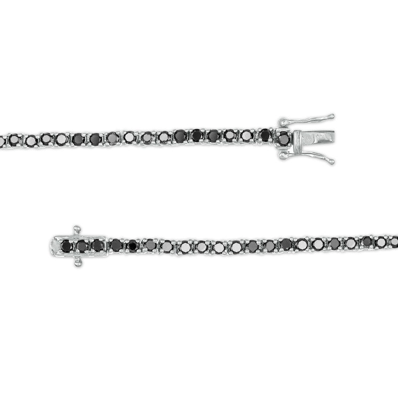 Main Image 3 of 3 CT. T.W. Black Diamond Tennis Bracelet in Sterling Silver - 7.5"