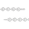 Thumbnail Image 3 of 2 CT. T.W. Diamond Heart and Cross Link Bracelet in Sterling Silver - 7.5"