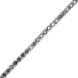5 CT. T.W. Black Diamond Tennis Bracelet in Sterling Silver - 7.5"