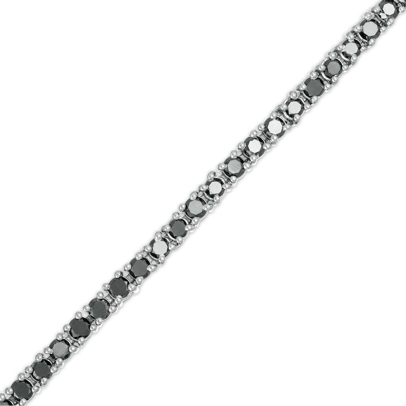 Main Image 1 of 5 CT. T.W. Black Diamond Tennis Bracelet in Sterling Silver - 7.5"