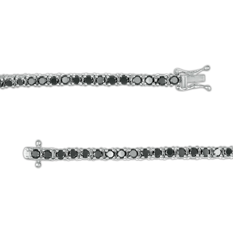 Main Image 3 of 5 CT. T.W. Black Diamond Tennis Bracelet in Sterling Silver - 7.5"