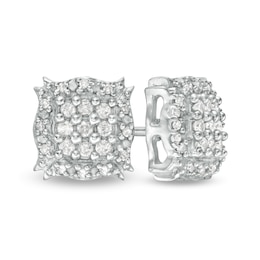 1/4 CT. T.W. Composite Diamond Scroll Stud Earrings in Sterling Silver