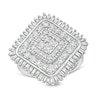 Thumbnail Image 1 of 2 CT. T.W. Baguette and Round Composite Diamond Cushion Frame Ring in Sterling Silver