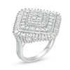 Thumbnail Image 3 of 2 CT. T.W. Baguette and Round Composite Diamond Cushion Frame Ring in Sterling Silver