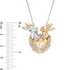 Thumbnail Image 3 of Enhanced Red and Blue Diamond Accent Rabbits and Egg Necklace in Sterling Silver and 14K Two-Tone Gold Plate