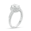 Thumbnail Image 2 of Oval Lab-Created White Sapphire Frame Vintage-Style Ring in Sterling Silver