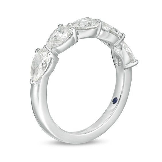 Vera Wang Love Collection 1-1/2 CT. T.w. Certified Pear-Shaped Diamond Band in 14K White Gold (I/Si2)