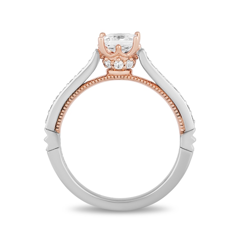 Enchanted Disney Princess 1 CT. T.W. Princess-Cut Diamond Engagement Ring in 14K Two-Tone Gold