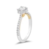 Thumbnail Image 2 of Enchanted Disney Tinker Bell 3/4 CT. T.W. Diamond Hexagon Frame Engagement Ring in 14K Two-Tone Gold