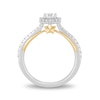 Thumbnail Image 4 of Enchanted Disney Tinker Bell 3/4 CT. T.W. Diamond Hexagon Frame Engagement Ring in 14K Two-Tone Gold