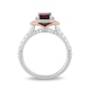 Thumbnail Image 3 of Enchanted Disney Mulan Emerald-Cut Rhodolite Garnet and 1/2 CT. T.W. Diamond Frame Engagement Ring in 14K Two-Tone Gold