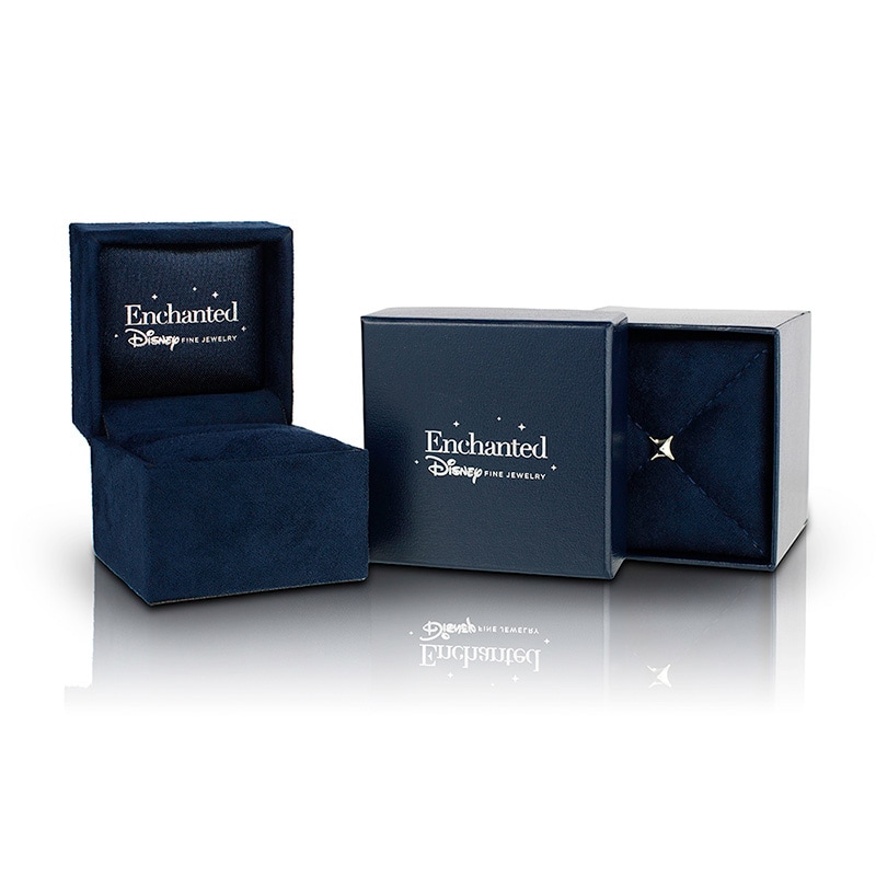 Enchanted Disney Mulan Emerald-Cut Rhodolite Garnet and 1/2 CT. T.W. Diamond Frame Engagement Ring in 14K Two-Tone Gold