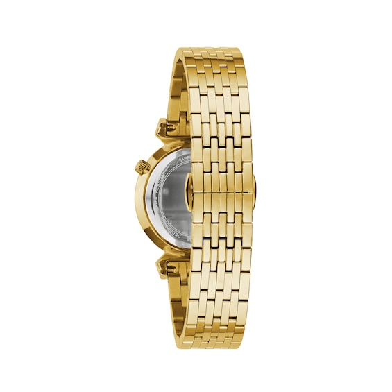 Ladies' Bulova Regatta Gold-Tone Watch with White Dial (Model: 97L161)
