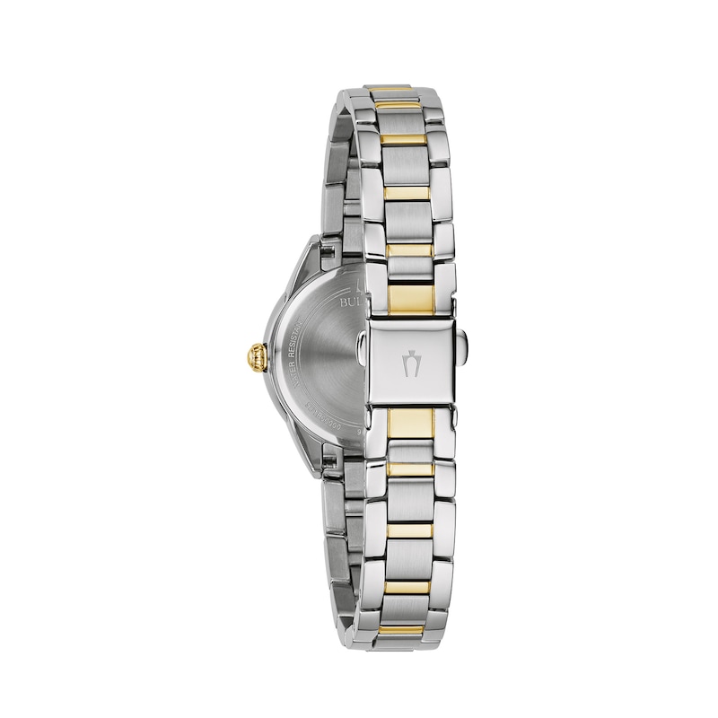 Ladies' Bulova Sutton Two-Tone Watch with White Dial (Model: 98L277)