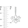 1/6 CT. T.W. Diamond Lotus Flower Drop Earrings in Sterling Silver