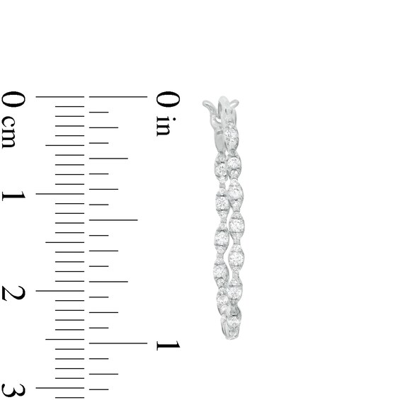 1/2 CT. T.W. Diamond Marquise Inside-Out Hoop Earrings in 10K White Gold 1/2 CT. T.W. Diamond Marquise Inside-Out Hoop Earrings in 10K White Gold