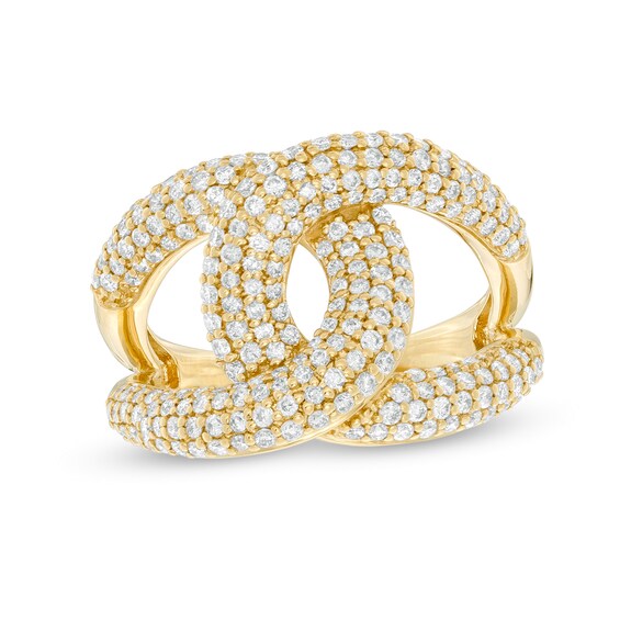 1-1/8 CT. T.W. Diamond Interlocking Loop Ring in 14K Gold 1-1/8 CT. T.W. Diamond Interlocking Loop Ring in 14K Gold