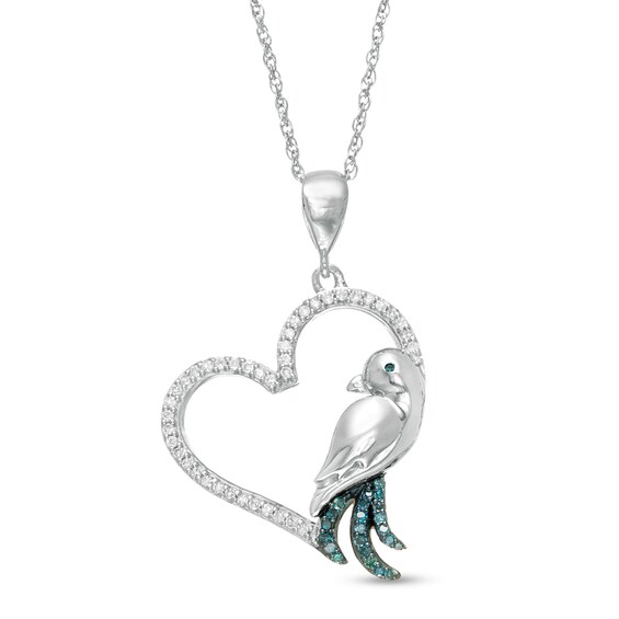 MOTHER DAY 24K Gold 2 Birds Sky Blue Heart Flower Love Family Necklace MOTHER DAY 24K Gold 2 Birds Sky Blue Heart Flower Love Family Necklace