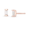 Thumbnail Image 1 of 1/6 CT. T.W. Baguette Diamond Solitaire Stud Earrings in 10K Rose Gold