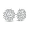 1/2 CT. T.W. Composite Diamond Flower Stud Earrings in 10K White Gold