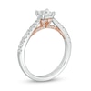 Thumbnail Image 3 of Zales Private Collection 5/8 CT. T.W. Certified Princess-Cut Diamond Engagement Ring in 14K Two-Tone Gold (F/I1)