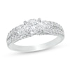 Thumbnail Image 0 of 1-3/4 CT. T.W. Diamond Past Present Future® Double Row Engagement Ring in 14K White Gold