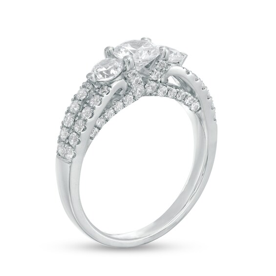 1-3/4 CT. T.w. Diamond Past Present FutureÂ® Double Row Engagement Ring in 14K White Gold