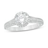 Thumbnail Image 1 of Celebration Ideal 1-1/3 CT. T.W. Certified Diamond Frame Vintage-Style Engagement Ring in 14K White Gold (I/I1)