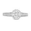 Thumbnail Image 4 of Celebration Ideal 1-1/3 CT. T.W. Certified Diamond Frame Vintage-Style Engagement Ring in 14K White Gold (I/I1)
