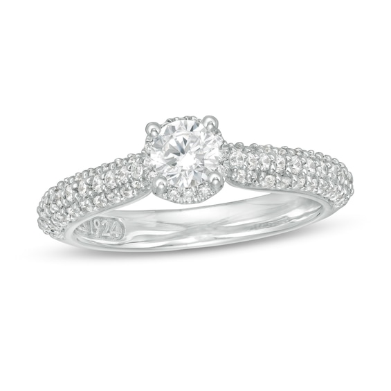 Zales Private Collection 7/8 CT. T.w. Certified Diamond Frame Engagement Ring in 14K White Gold (F/I1)