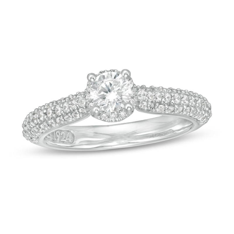 Zales Private Collection 7/8 CT. T.W. Certified Diamond Frame Engagement Ring in 14K White Gold (F/I1)