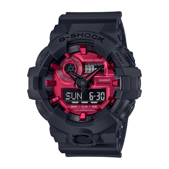 Men's Casio G-Shock Classic Black Strap Watch with Red Dial (Model: GA700AR-1A) Men's Casio G-Shock Classic Black Strap Watch with Red Dial (Model: GA700AR-1A)