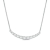 Thumbnail Image 0 of 3/4 CT. T.W. Diamond Graduated Curved Bar Necklace in 10K White Gold