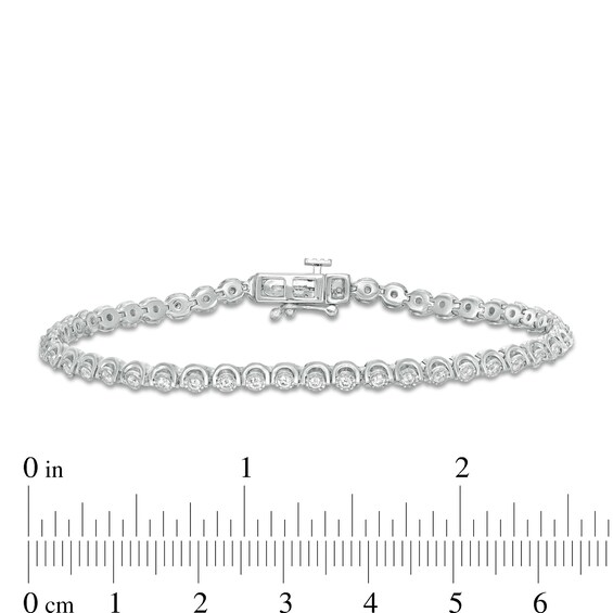 1 CT. T.w. Diamond Tennis Bracelet in 10K White Gold