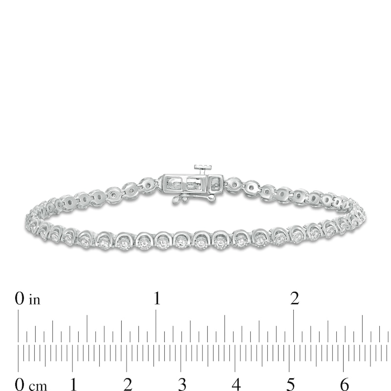 Main Image 4 of 1 CT. T.W. Diamond Tennis Bracelet in 10K White Gold