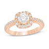 Thumbnail Image 0 of 1-1/2 CT. T.W. Diamond Cushion Frame Engagement Ring in 14K Rose Gold